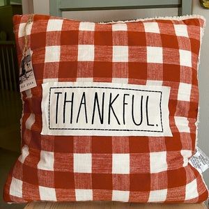 Rae Dunn fall pillow plaid NEW